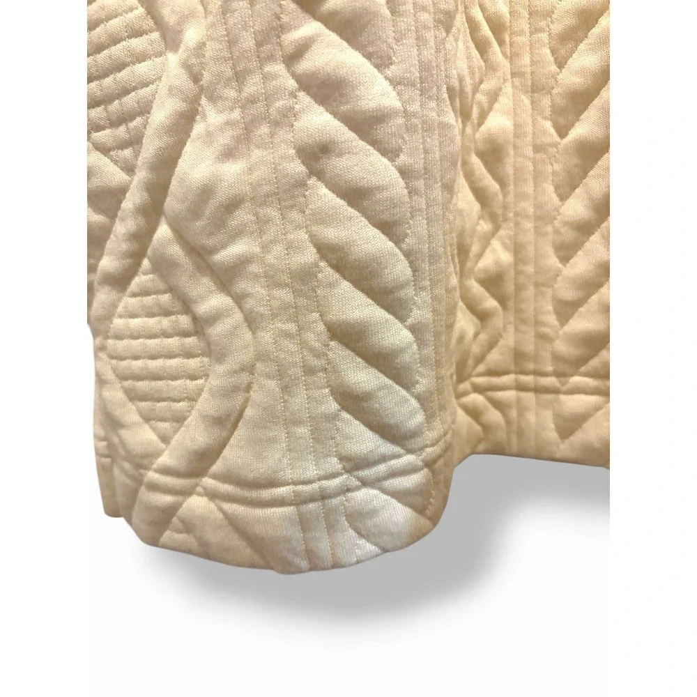 Lou & Grey Quilted Sweatshirt Dress Large Ivory Cream Cozy Lounge Pullover